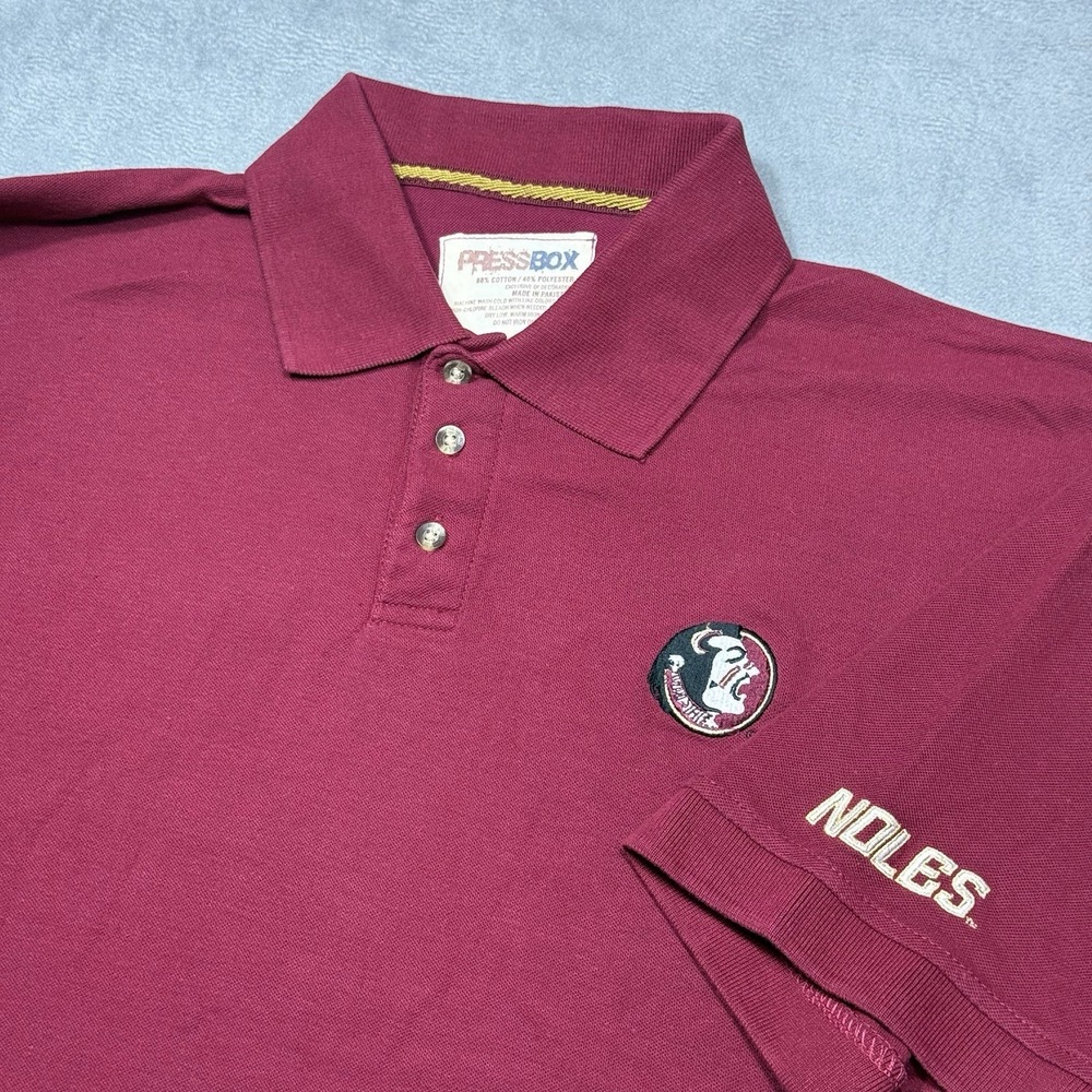VINTAGE Florida State Seminoles Shirt Mens XL Pressbox Y2K Pique Stretch Maroon